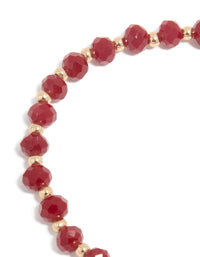 Gold Pearl & Pink Diamante Charm Bracelet - link has visual effect only