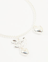 Mixed Metals Bow & Heart Bracelets 2-Pack - link has visual effect only