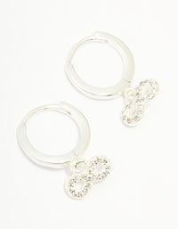 Sterling Silver Cubic Zirconia Infinity Huggie Earrings - link has visual effect only