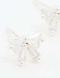 Sterling Silver Cubic Zirconia Bow Stud Earrings - link has visual effect only