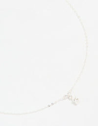 Sterling Silver Cubic Zirconia Drop Necklace - link has visual effect only