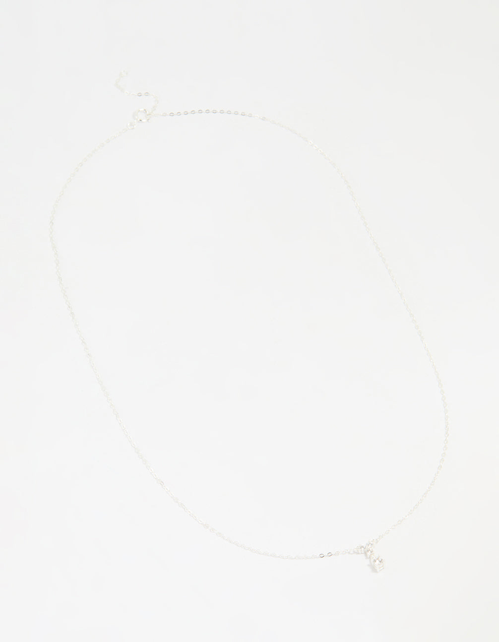 Sterling Silver Cubic Zirconia Drop Necklace