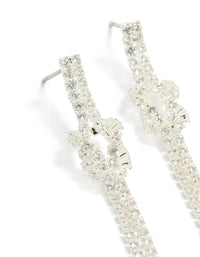 Silver Cubic Zirconia Knot Drop Earrings - link has visual effect only