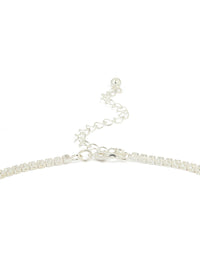 Silver Cubic Zirconia Square Drop Y-Necklace - link has visual effect only