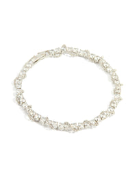 Silver Cubic Zirconia Twine Tennis Bracelet - link has visual effect only