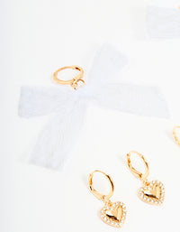 Gold White Bow & Clover Shoe Charms Pack - link has visual effect only