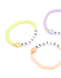 Kids Beaded Smiley Besties Bracelets 5-Pack - link has visual effect only