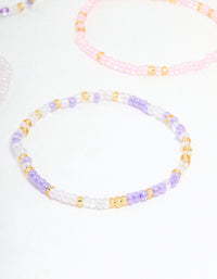 Kids Pastel & Vibrant Beaded Stretch Bracelets 9-Pack - link has visual effect only