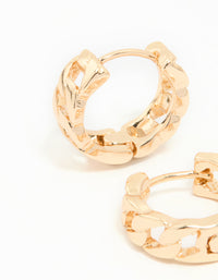 Gold Thick Chain Huggie Earrings - link has visual effect only