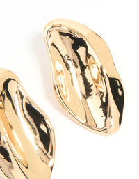 Gold Molten Oval Stud Earrings - link has visual effect only