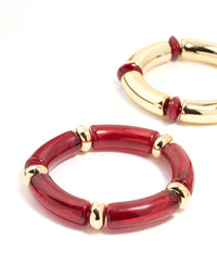 Gold Red Stretch Bangles 3-Pack - link has visual effect only