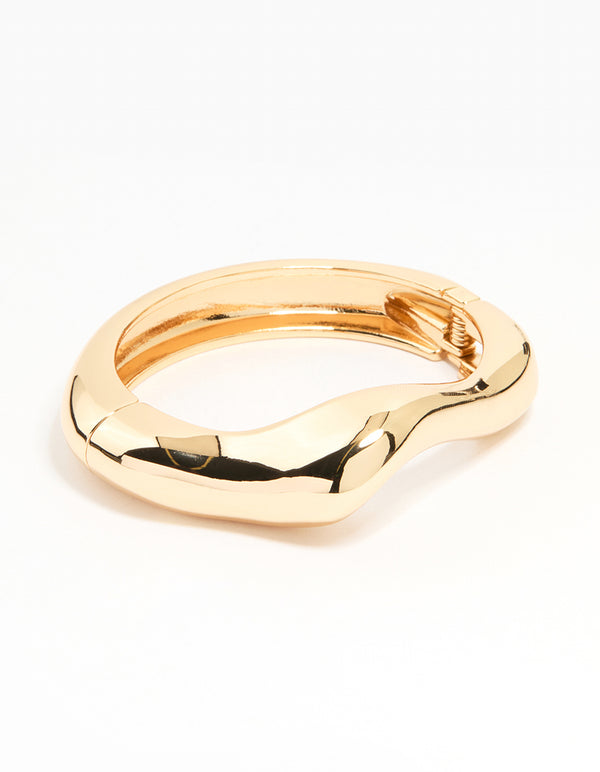 Gold Skinny Wave Wrist Cuff