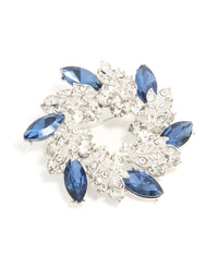 Silver Diamante Wreath Brooch - link has visual effect only