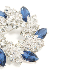 Silver Diamante Wreath Brooch - link has visual effect only