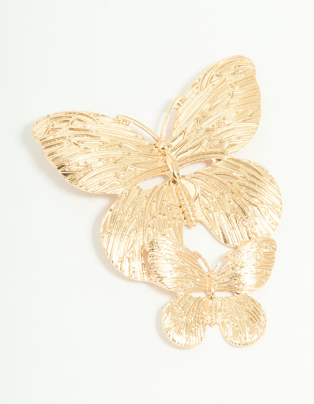 Gold Double Butterfly Brooch