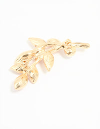Gold Pink Diamante & Pearl Leaf Brooch - link has visual effect only