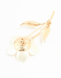 Gold Beaded Centre & Diamante Flower Brooch - link has visual effect only