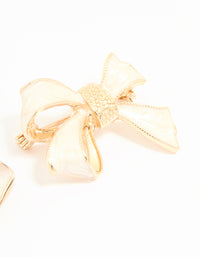 Gold Bow & Flower Brooches 2-Pack - link has visual effect only