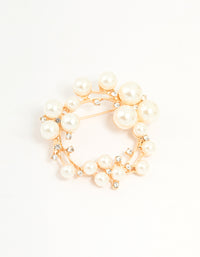 Gold Pearl Wreath Brooch - link has visual effect only