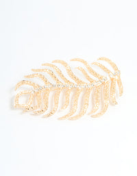Gold Diamante Feather Brooch - link has visual effect only