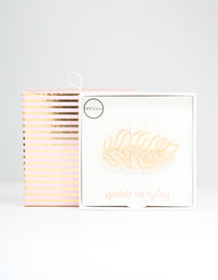 Gold Diamante Feather Brooch - link has visual effect only