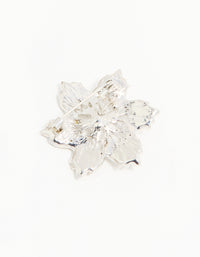 Silver Diamante Pearl Floral Brooch - link has visual effect only