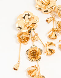 Gold Floral Large Drop Earrings - link has visual effect only