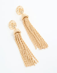 Gold Fringe Chain Drop Earrings - link has visual effect only
