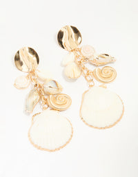 Gold Genuine Shell Drop Earrings - link has visual effect only