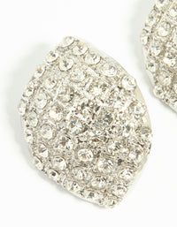 Silver Diamante Large Teardrop Stud Earrings - link has visual effect only