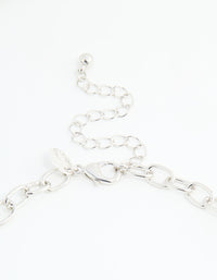 Silver Molten Teardrop Charm Layered Necklace - link has visual effect only