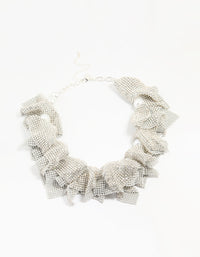 Silver Diamante Cluster Statement Necklace - link has visual effect only