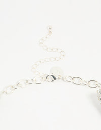 Silver Diamante Cluster Statement Necklace - link has visual effect only