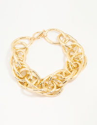 Gold Chain Link Necklace - link has visual effect only