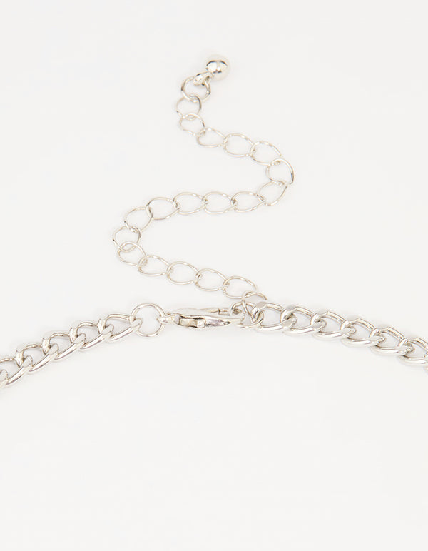 Silver Chain Fringe Necklace