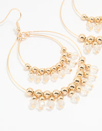 Gold Beaded Diamante Boho Hoop Earrings - link has visual effect only