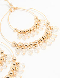 Gold Beaded Diamante Boho Hoop Earrings - link has visual effect only