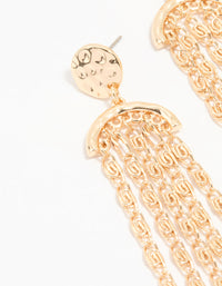 Gold Molten Chain Drop Earrings - link has visual effect only
