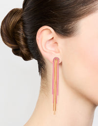 Gold Pink Cupchain Drop Earrings - link has visual effect only