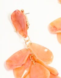 Orange Acrylic Petal Cluster Drop Earrings - link has visual effect only