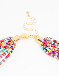 Gold Rainbow Beaded Layered Necklace - link has visual effect only