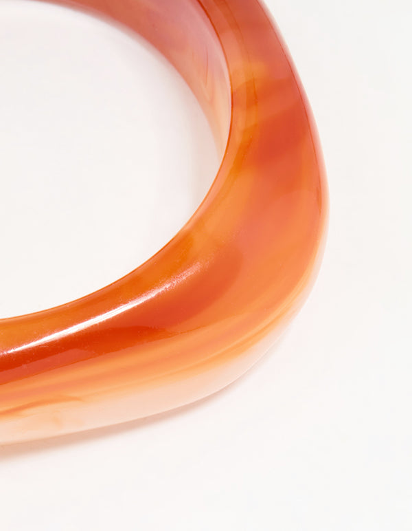 Orange Acrylic Square & Oval Bangle