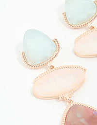 Rose Gold Multicoloured Stone Drop Earrings - link has visual effect only