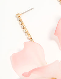 Rose Gold Pink Blooming Flower Drop Earrings - link has visual effect only