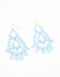 Rose Gold Blue Beaded Drop Earrings - link has visual effect only