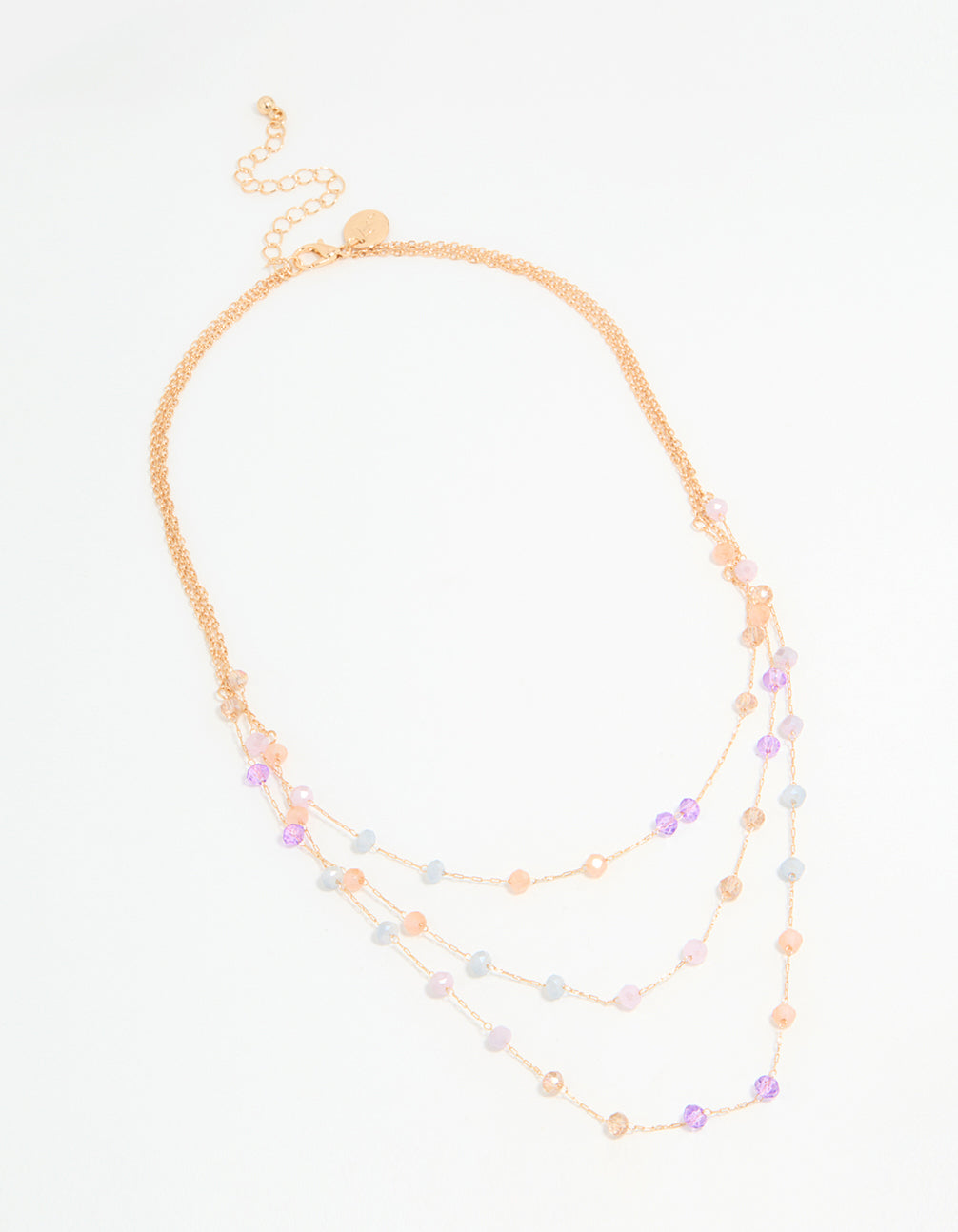Rose Gold Beaded Dainty Layered Necklace