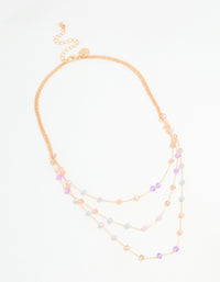 Rose Gold Beaded Dainty Layered Necklace - link has visual effect only