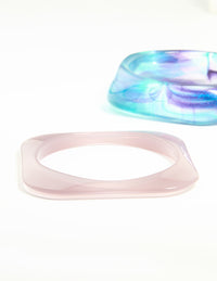 Purple Blue & Pink Acrylic Mermaid Bangles 3-Pack - link has visual effect only