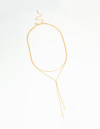 Gold Plated Chain Layered Y- Necklace - link has visual effect only