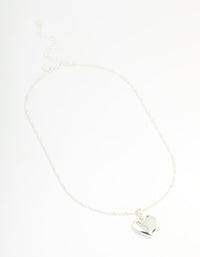 Silver Plated Letter K Heart Locket Necklace - link has visual effect only
